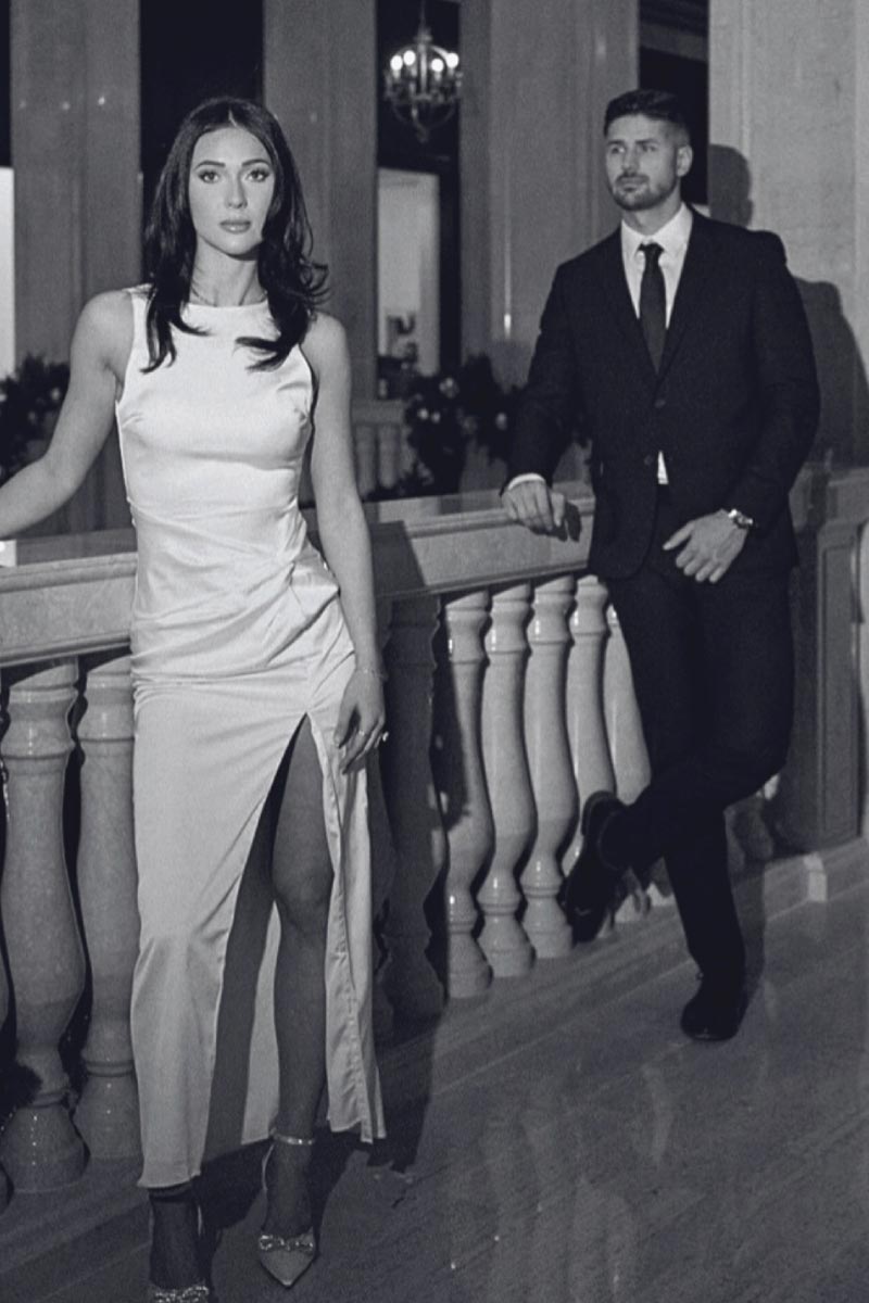 Elegant wedding photo of Hanka and Muamar during their reception in Michigan, styled with luxury décor by an expert wedding decorator in Michigan.